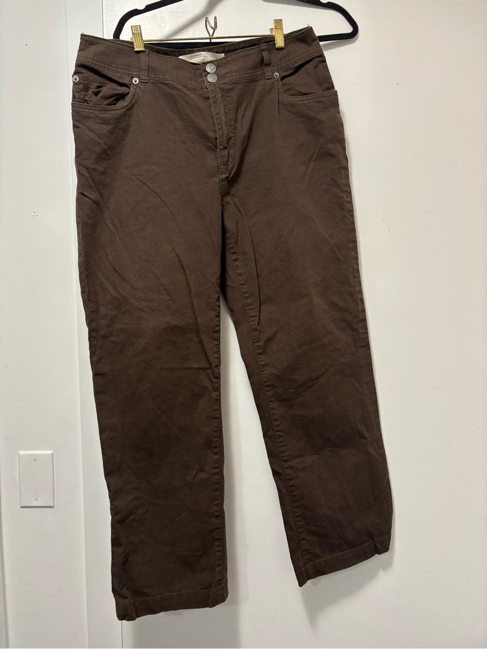 Brown Straight-Leg Pants
